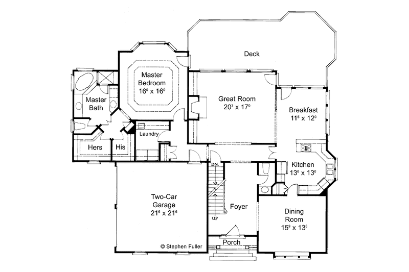 Dream House Plan - Floor Plan - Main Floor for Colonial House Plan #429-96 - 4 bed, 3.5 bath