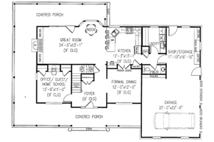 Floor Plan - Main Floor for Victorian House Plan #11-253 - 3 bed, 2.5 bath