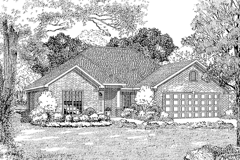 Architectural House Design - Exterior - Front Elevation 3 for Ranch House Plan #17-2712 - 3 bed, 2 bath