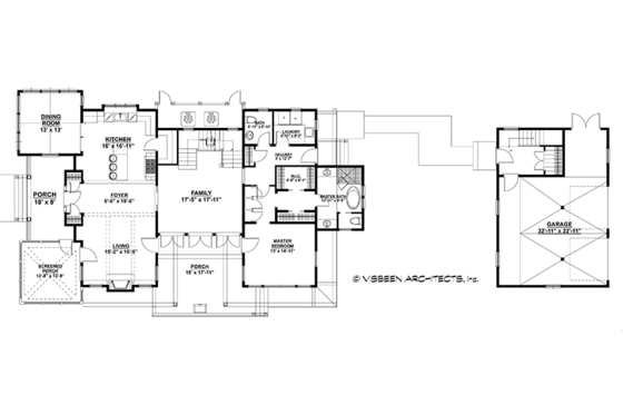 Floor Plan - Main Floor for Farmhouse House Plan #928-251 - 3 bed, 3.5 bath
