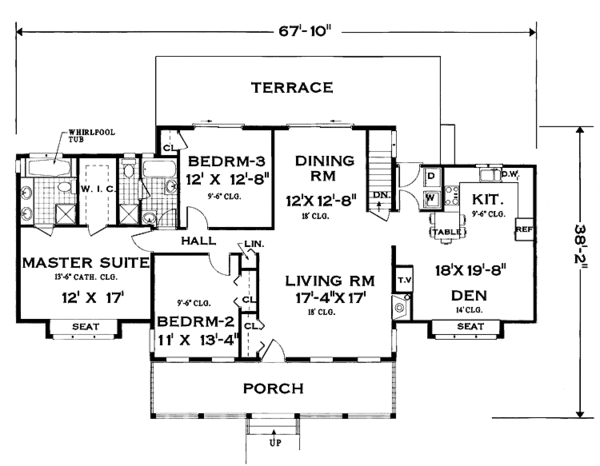 Home Plan - Country Floor Plan - Main Floor Plan #3-291