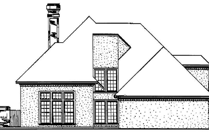 Home Plan - Exterior - Rear Elevation for Mediterranean House Plan #45-382 - 4 bed, 2.5 bath