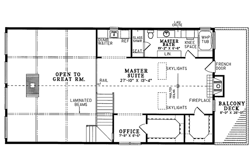 Home Plan - Floor Plan - Upper Floor for Contemporary House Plan #17-2639 - 3 bed, 2 bath