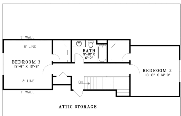 Architectural House Design - Country Floor Plan - Upper Floor Plan #17-2999