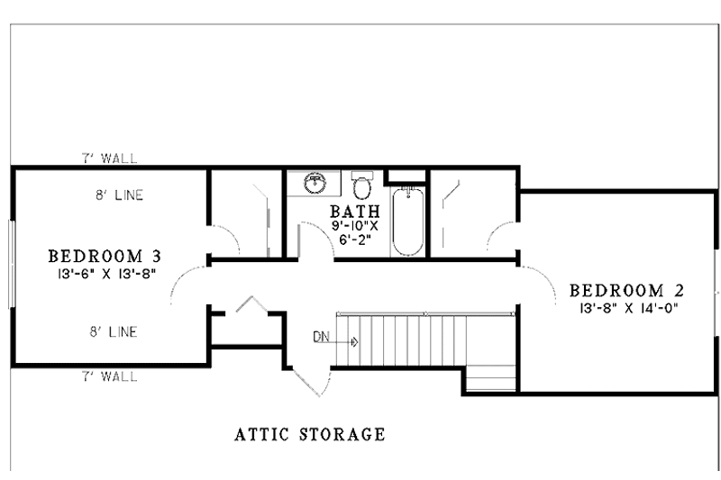 Dream House Plan - Floor Plan - Upper Floor for Country House Plan #17-2999 - 3 bed, 2.5 bath