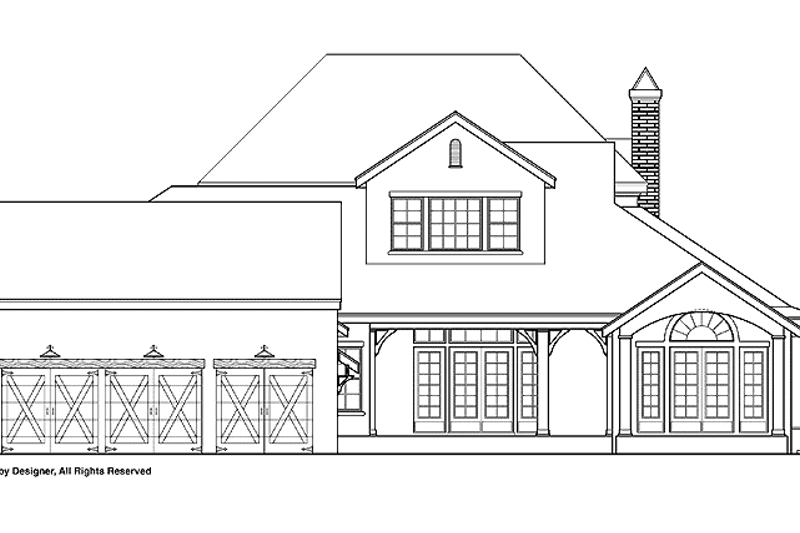 Home Plan - Exterior - Rear Elevation for Country House Plan #1019-9 - 5 bed, 5 bath