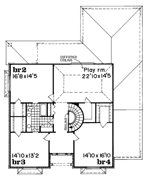 Architectural House Design - Colonial Floor Plan - Upper Floor Plan #47-776