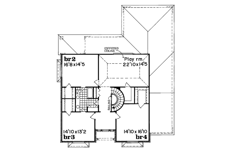 Home Plan - Floor Plan - Upper Floor for Colonial House Plan #47-776 - 4 bed, 2.5 bath
