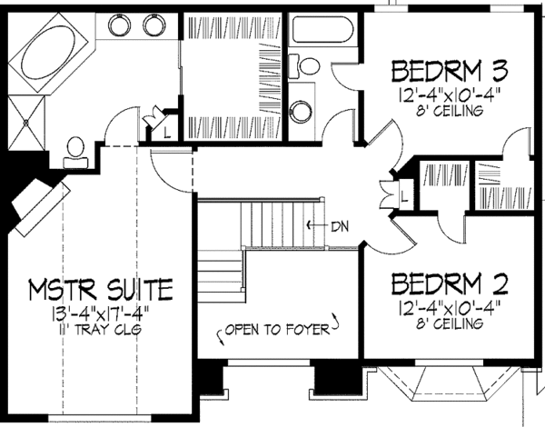 House Plan Design - Tudor Floor Plan - Upper Floor Plan #51-821