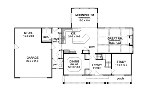 Home Plan - Traditional Floor Plan - Main Floor Plan #1010-94