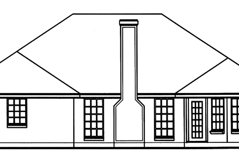 Architectural House Design - Exterior - Rear Elevation for Ranch House Plan #42-564 - 3 bed, 2 bath