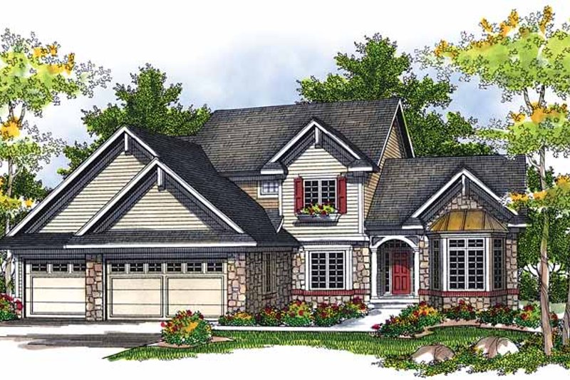 Home Plan - European Exterior - Front Elevation Plan #70-1400