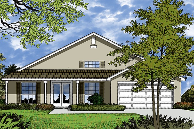 Dream House Plan - Exterior - Front Elevation 4 for Mediterranean House Plan #417-844 - 3 bed, 2 bath