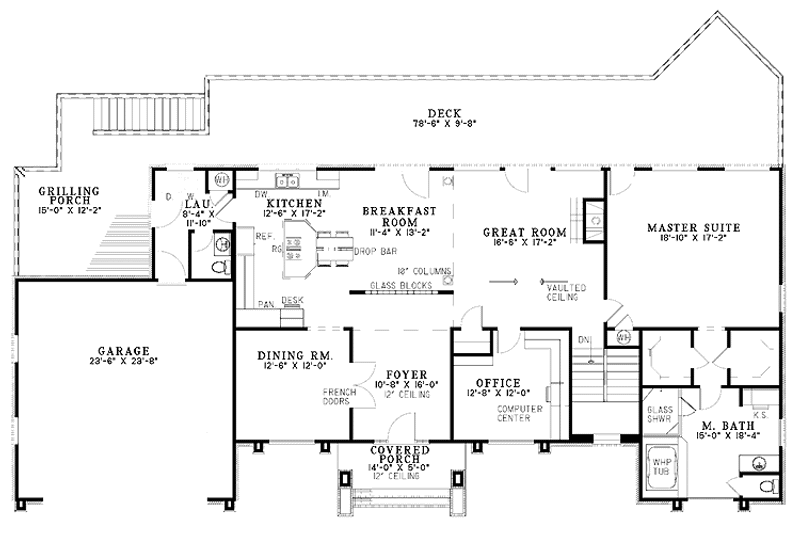 Dream House Plan - Floor Plan - Main Floor for Contemporary House Plan #17-3120 - 4 bed, 2.5 bath