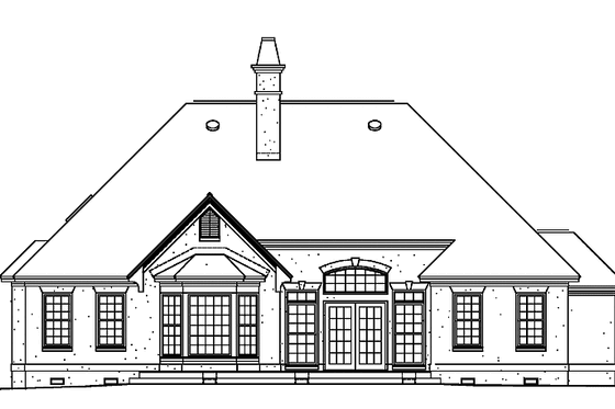 Exterior - Rear Elevation for Traditional House Plan #929-320 - 3 bed, 2 bath