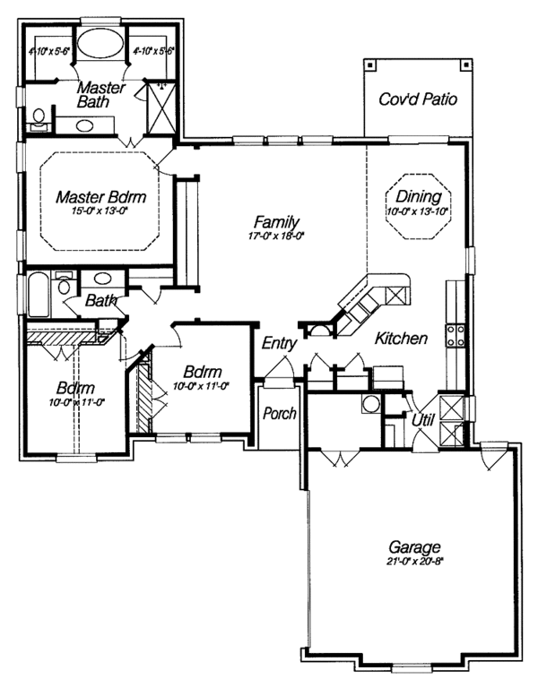 House Design - European Floor Plan - Main Floor Plan #946-1