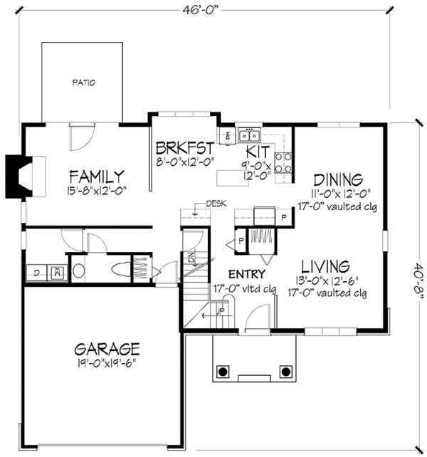 House Plan Design - Prairie Floor Plan - Main Floor Plan #320-1079