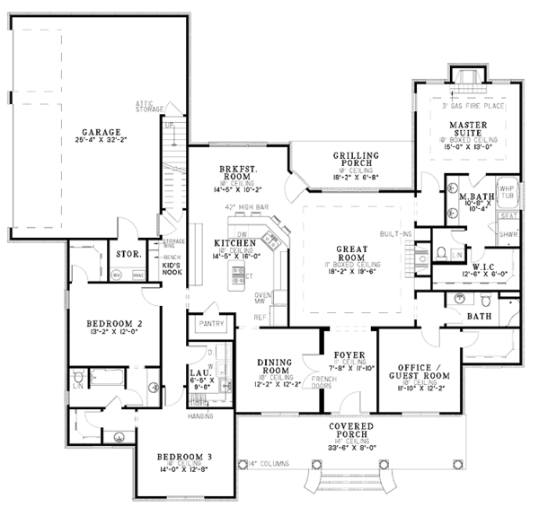 House Design - Traditional Floor Plan - Main Floor Plan #17-2890