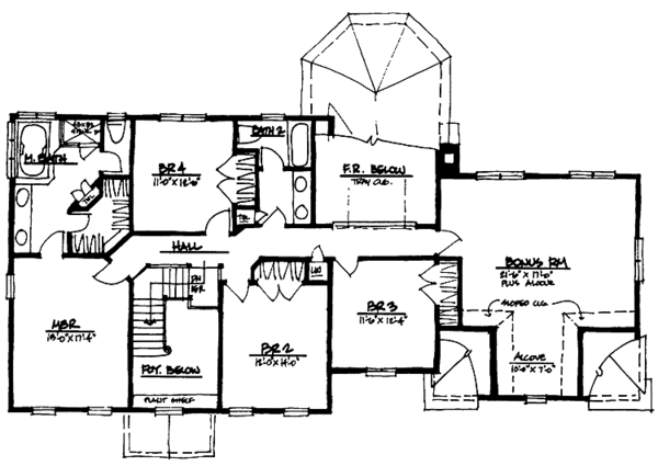 Architectural House Design - Classical Floor Plan - Upper Floor Plan #328-261