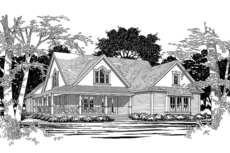 House Blueprint - Country Exterior - Front Elevation Plan #472-82