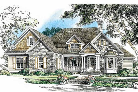 Exterior - Front Elevation 3 for Ranch House Plan #929-750 - 4 bed, 2 bath