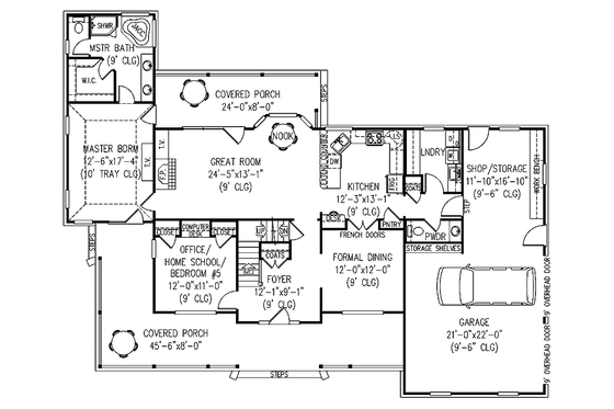 Floor Plan - Main Floor for Victorian House Plan #11-264 - 5 bed, 2.5 bath