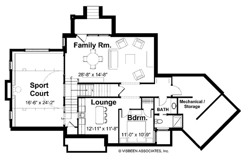 Home Plan - Floor Plan - Lower Floor for European House Plan #928-102 - 3 bed, 2.5 bath