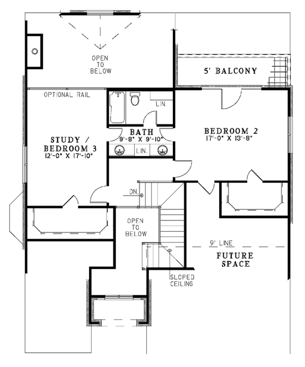Home Plan - Traditional Floor Plan - Upper Floor Plan #17-3268