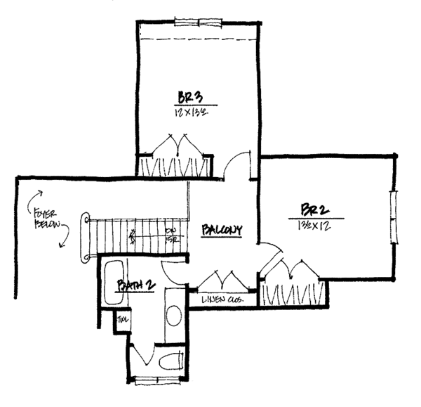 Home Plan - Classical Floor Plan - Upper Floor Plan #328-402