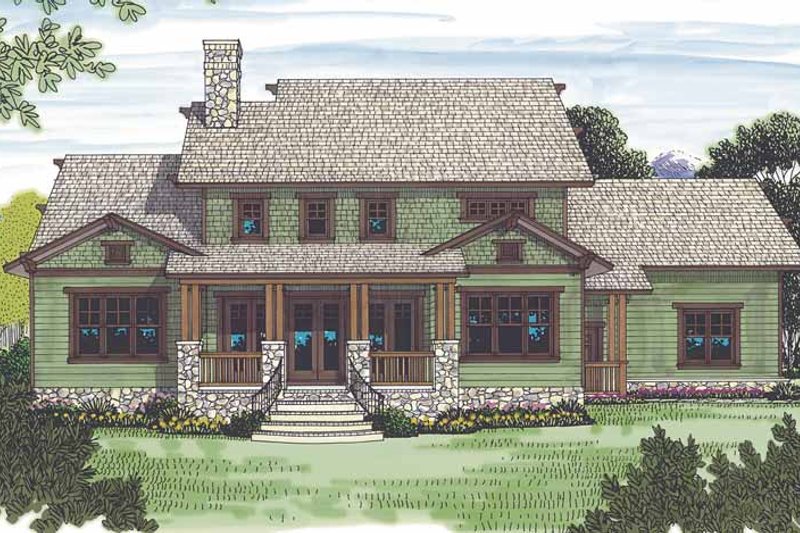 Dream House Plan - Exterior - Rear Elevation for Craftsman House Plan #453-559 - 5 bed, 4 bath