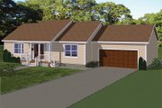 Ranch Style House Plan - 2 Beds 2 Baths 1232 Sq/Ft Plan #1061-35 Exterior 