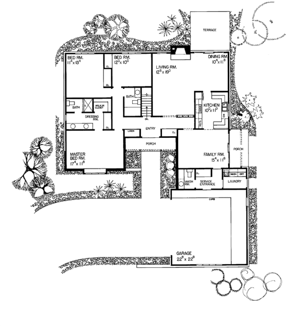 House Blueprint - European Floor Plan - Main Floor Plan #72-701
