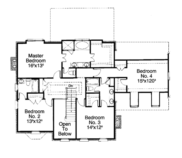 House Design - Classical Floor Plan - Upper Floor Plan #429-183