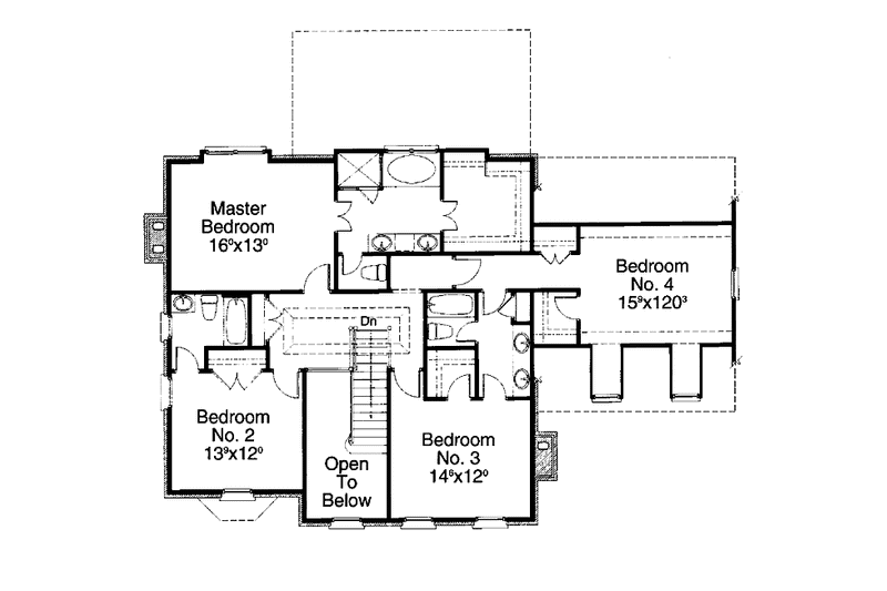 House Design - Floor Plan - Upper Floor for Classical House Plan #429-183 - 4 bed, 3.5 bath