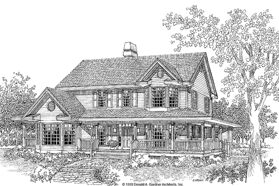 Exterior - Front Elevation 3 for Victorian House Plan #929-172 - 4 bed, 3.5 bath