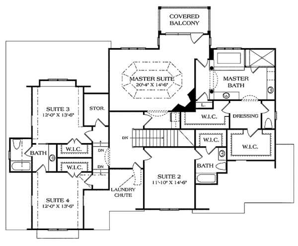 House Blueprint - Country Floor Plan - Upper Floor Plan #453-448