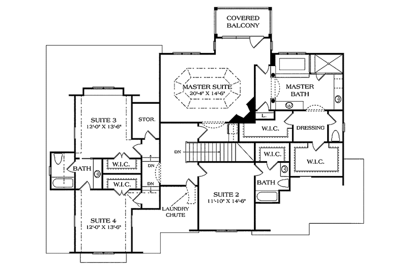 House Plan Design - Floor Plan - Upper Floor for Country House Plan #453-448 - 4 bed, 4.5 bath