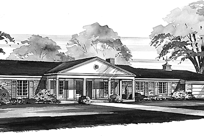 Home Plan - Classical Exterior - Front Elevation Plan #72-557