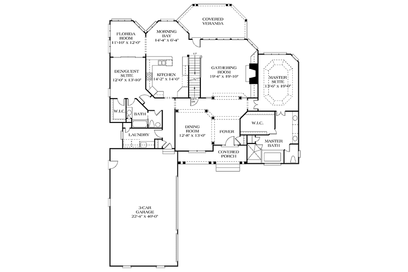 House Blueprint - Floor Plan - Main Floor for Traditional House Plan #453-187 - 5 bed, 4 bath