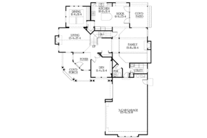 Floor Plan - Main Floor for Craftsman House Plan #132-449 - 4 bed, 2.5 bath