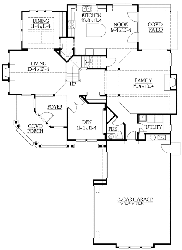 Dream House Plan - Craftsman Floor Plan - Main Floor Plan #132-449