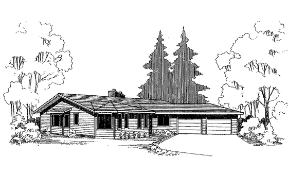 Exterior - Front Elevation 3 for Contemporary House Plan #60-988 - 3 bed, 2 bath