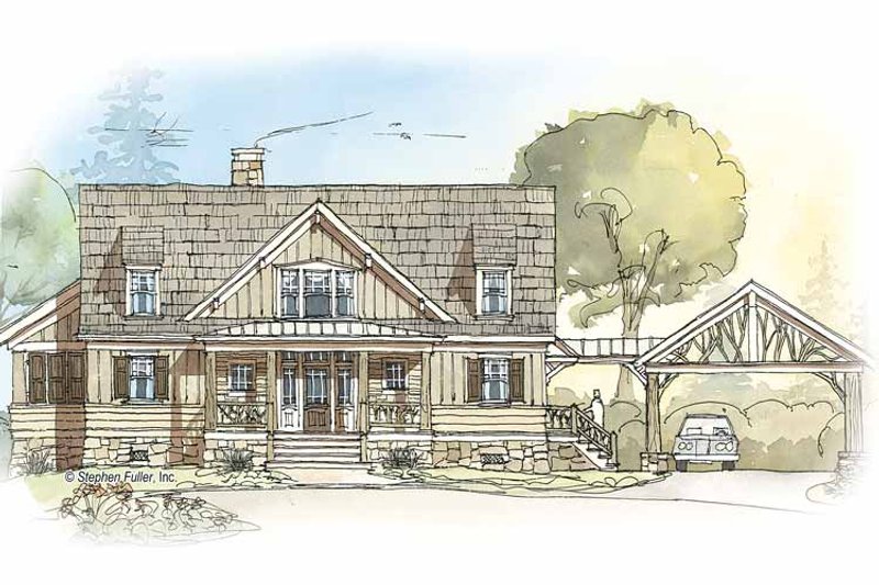Home Plan - Exterior - Front Elevation 3 for Country House Plan #429-350 - 3 bed, 3.5 bath