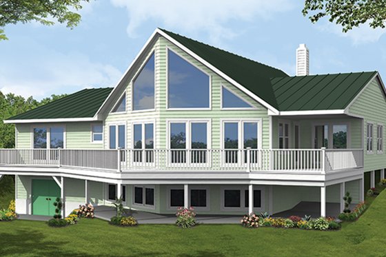 Exterior - Front Elevation for Country House Plan #1061-12 - 3 bed, 2 bath