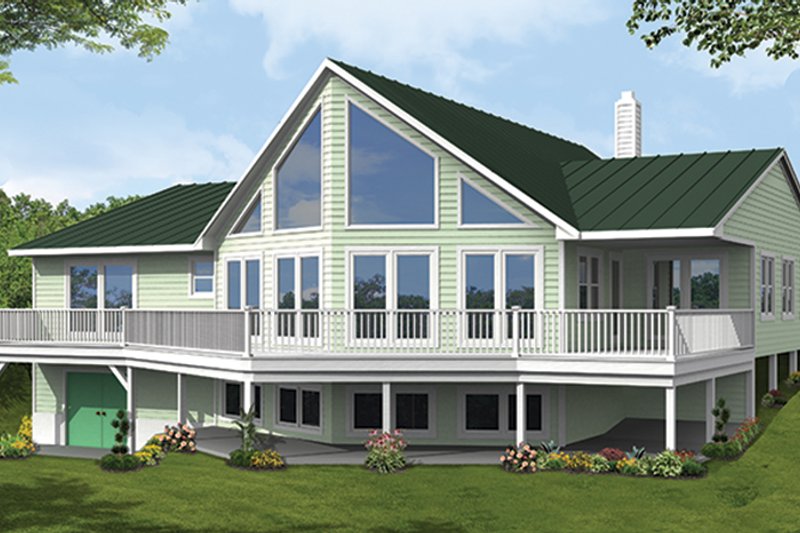 House Blueprint - Exterior - Front Elevation for Country House Plan #1061-12 - 3 bed, 2 bath