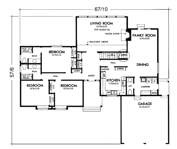 Architectural House Design - Contemporary Floor Plan - Main Floor Plan #320-1266