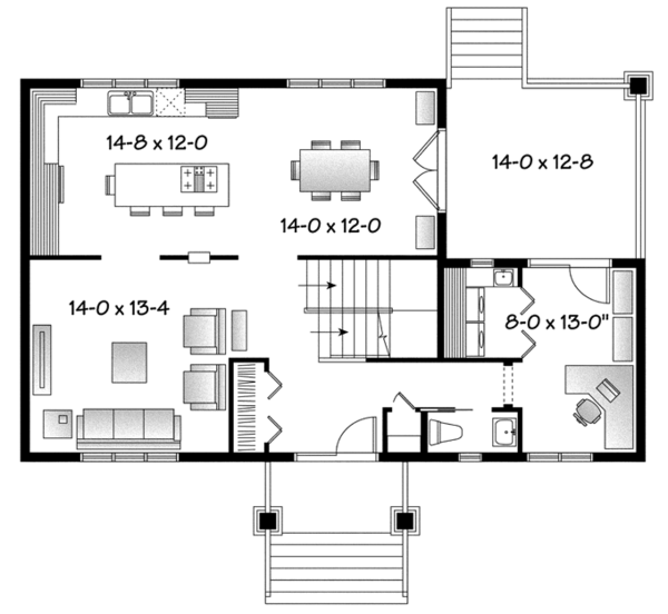 Dream House Plan - Traditional Floor Plan - Main Floor Plan #23-2508