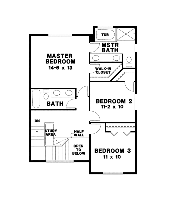 Dream House Plan - Country Floor Plan - Upper Floor Plan #966-32