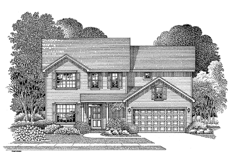 Home Plan - Exterior - Front Elevation 3 for Colonial House Plan #999-62 - 3 bed, 2.5 bath