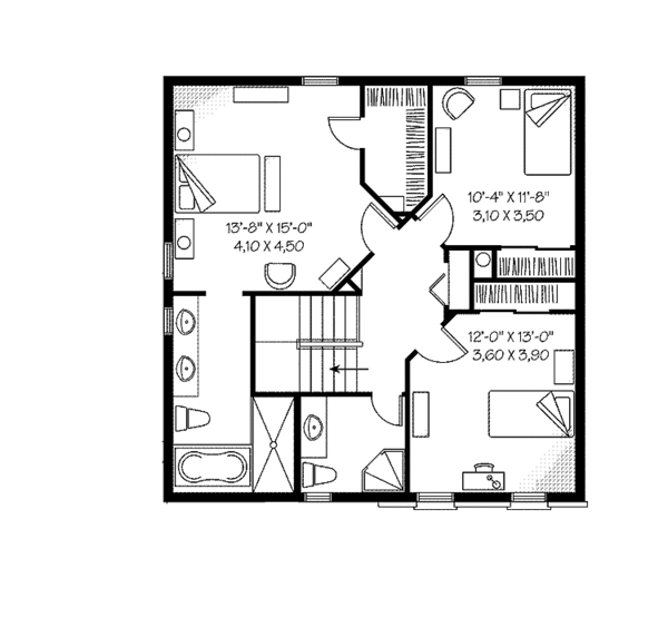 House Plan Design - European Floor Plan - Upper Floor Plan #23-2428